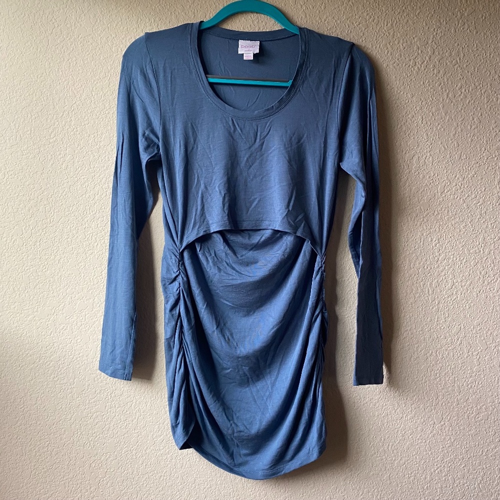 Boob Design Bluish Gray Maternity Top